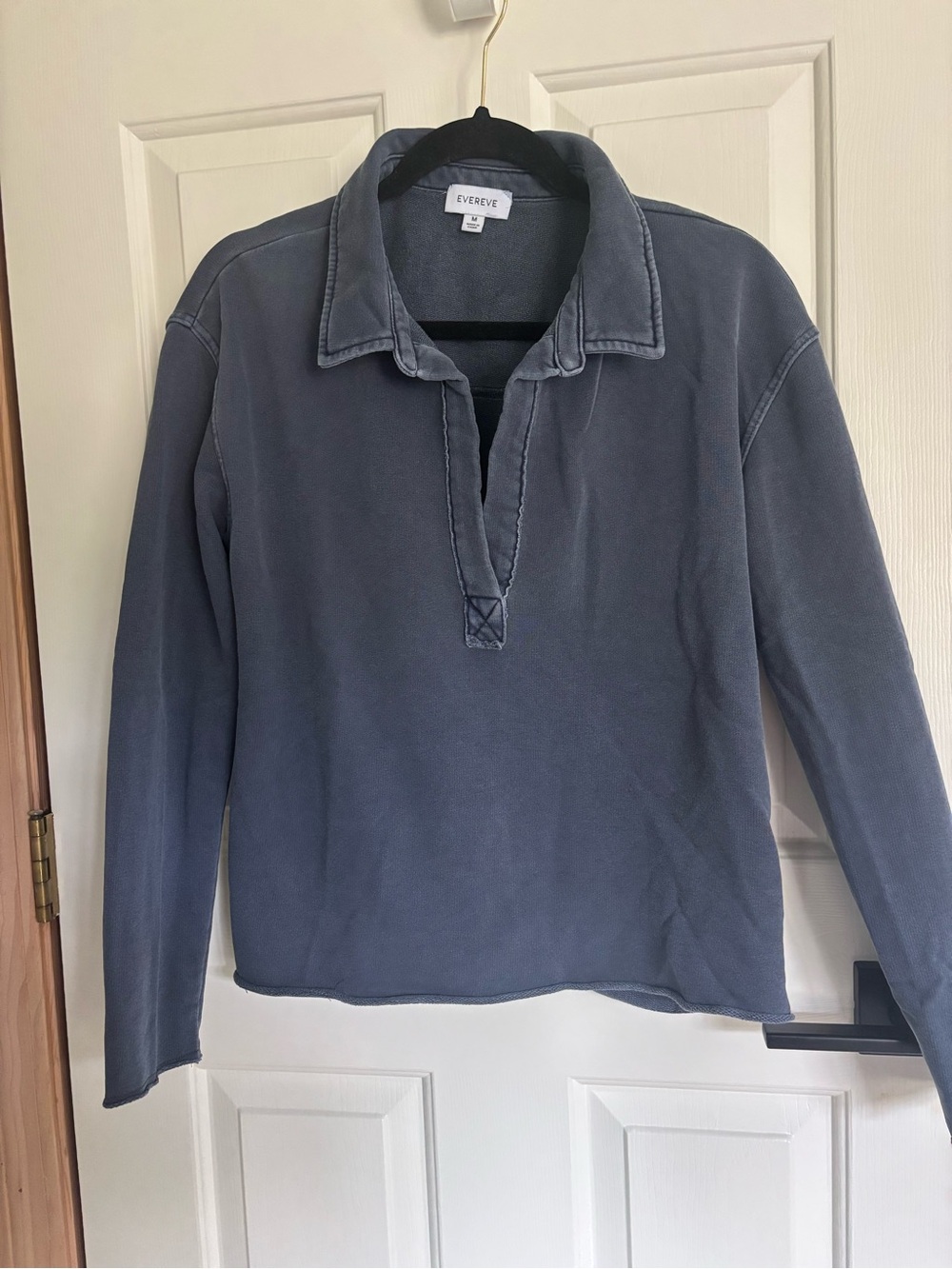 Evereve Collared Pullover in Slate Blue-Grey